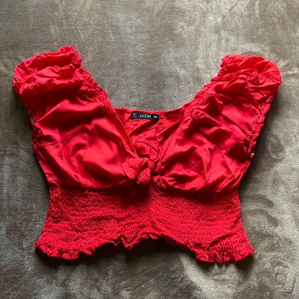 Red crop top